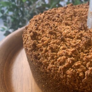 Bizcocho de calabaza con crumble de almendras